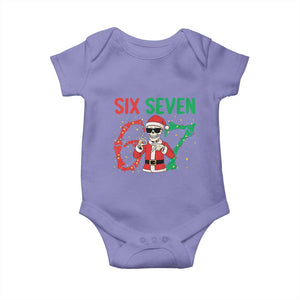 Funny Santa Skeleton Says Six Seven Baby Onesie Christmas Meme Gift TS12 Violet Print Your Wear