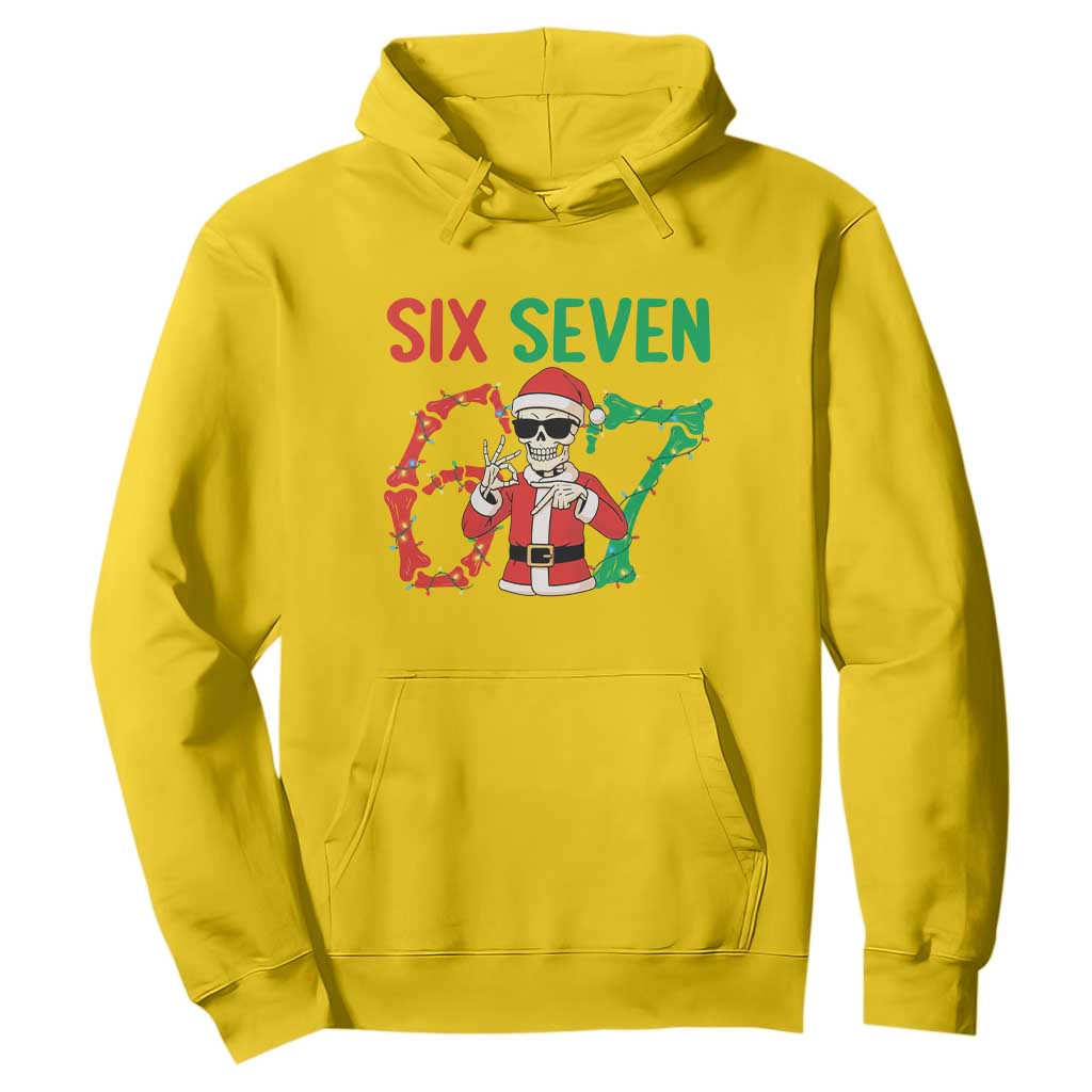 Funny Santa Skeleton Says Six Seven Hoodie Christmas Meme Gift TS12 Daisy Print Your Wear