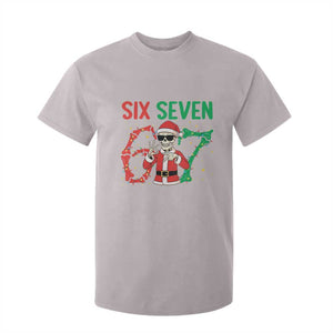 Funny Santa Skeleton Says Six Seven T Shirt For Kid Christmas Meme Gift TS12 Ice Gray Print Your Wear