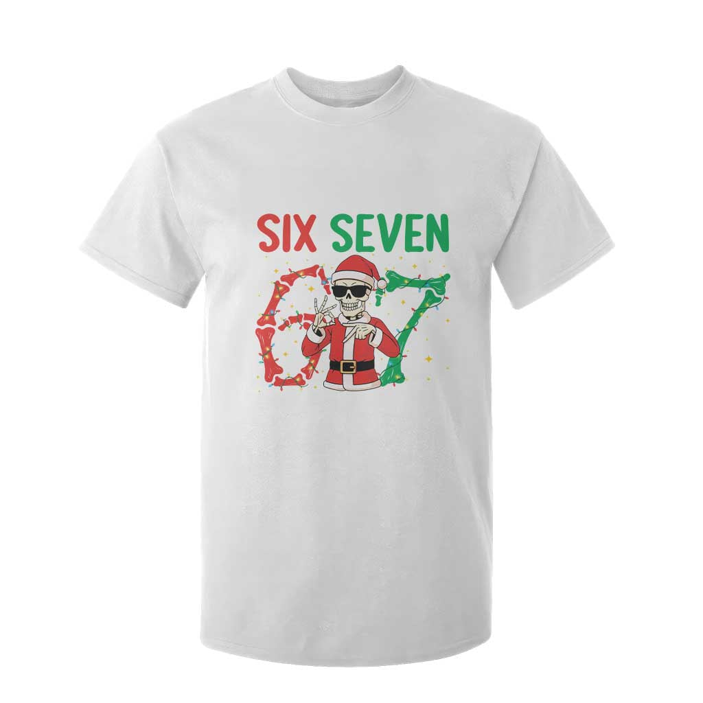 Funny Santa Skeleton Says Six Seven T Shirt For Kid Christmas Meme Gift TS12 White Print Your Wear