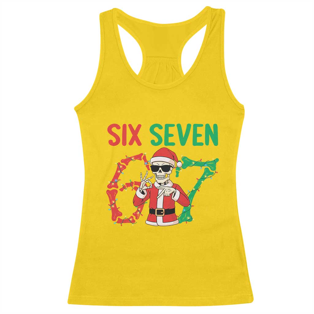 Funny Santa Skeleton Says Six Seven Racerback Tank Top Christmas Meme Gift TS12 Daisy Print Your Wear