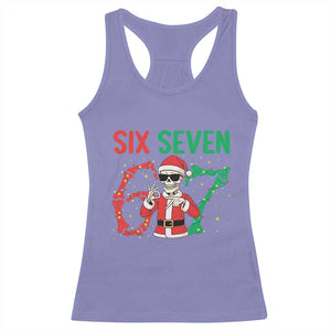 Funny Santa Skeleton Says Six Seven Racerback Tank Top Christmas Meme Gift TS12 Violet Print Your Wear