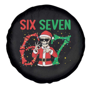 Funny Santa Skeleton Says Six Seven Spare Tire Cover Christmas Meme Gift TS12 Print Your Wear