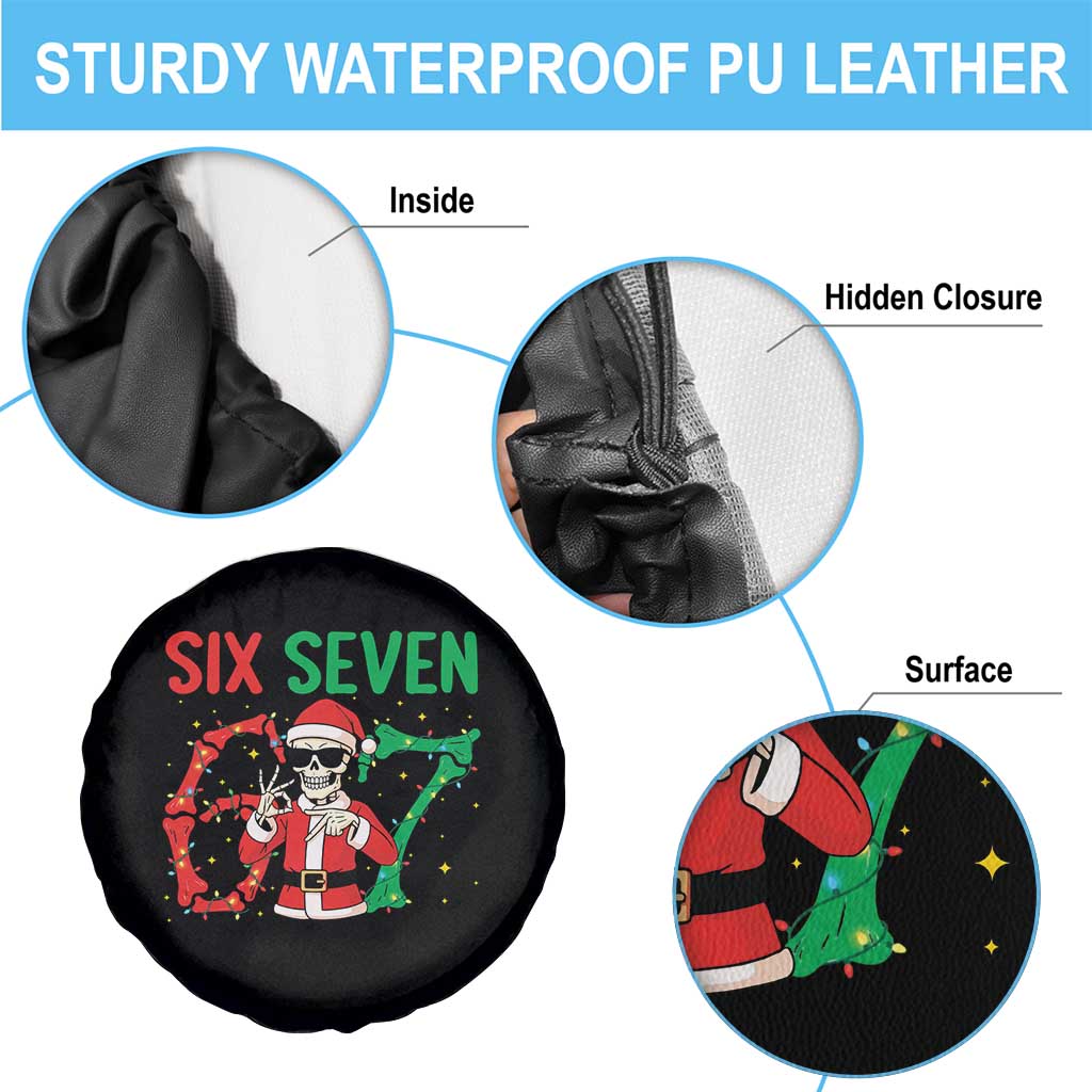 Funny Santa Skeleton Says Six Seven Spare Tire Cover Christmas Meme Gift TS12 Print Your Wear
