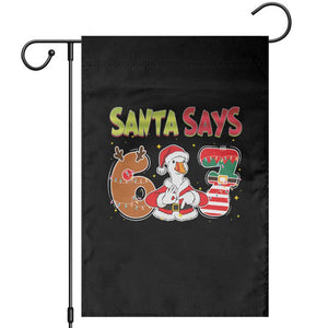 Funny Sant Goose Says Six Seven Garden Flag Christmas Gift For Gen Z TS12 Black Print Your Wear