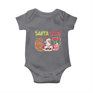 Funny Sant Goose Says Six Seven Baby Onesie Christmas Gift For Gen Z TS12 Charcoal Print Your Wear