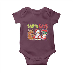 Funny Sant Goose Says Six Seven Baby Onesie Christmas Gift For Gen Z TS12 Maroon Print Your Wear