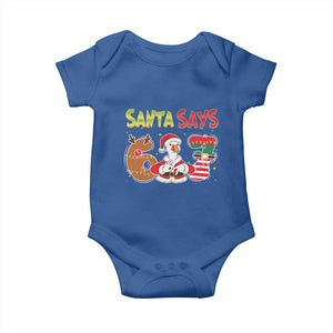 Funny Sant Goose Says Six Seven Baby Onesie Christmas Gift For Gen Z TS12 Royal Blue Print Your Wear