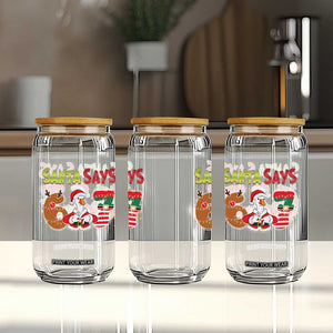 Funny Sant Goose Says Six Seven Glass Can Christmas Gift For Gen Z TS12 Print Your Wear