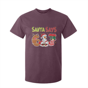 Funny Sant Goose Says Six Seven T Shirt For Kid Christmas Gift For Gen Z TS12 Maroon Print Your Wear