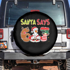 Funny Sant Goose Says Six Seven Spare Tire Cover Christmas Gift For Gen Z TS12 No hole Black Print Your Wear
