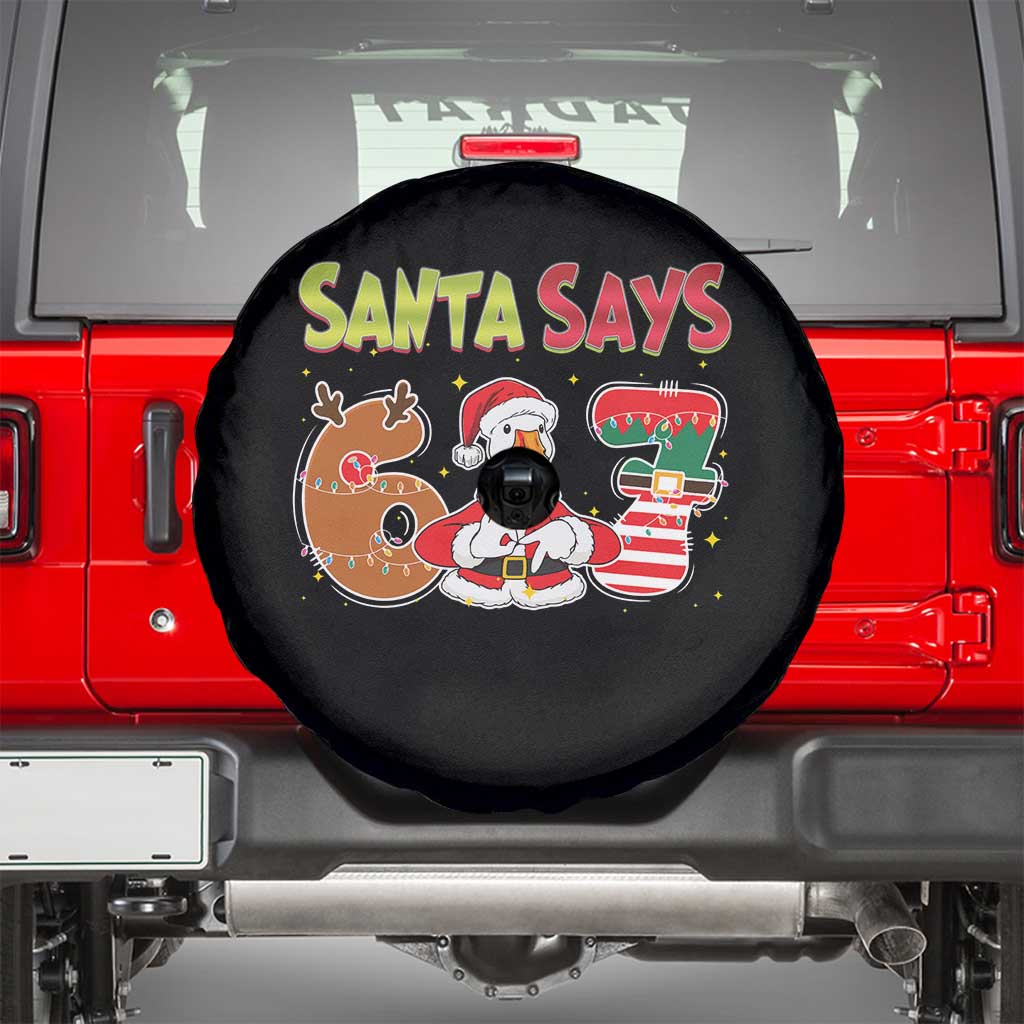 Funny Sant Goose Says Six Seven Spare Tire Cover Christmas Gift For Gen Z TS12 Black Print Your Wear