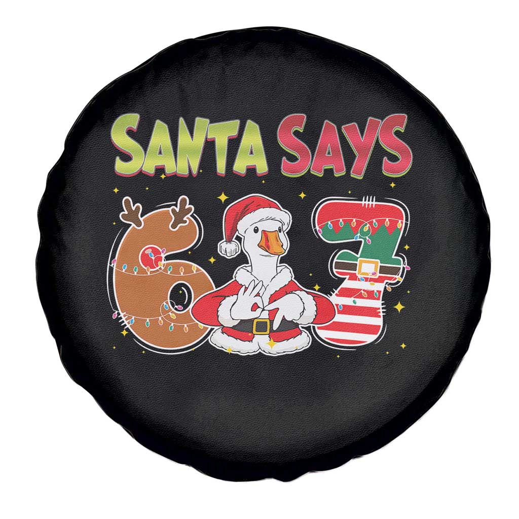 Funny Sant Goose Says Six Seven Spare Tire Cover Christmas Gift For Gen Z TS12 Print Your Wear