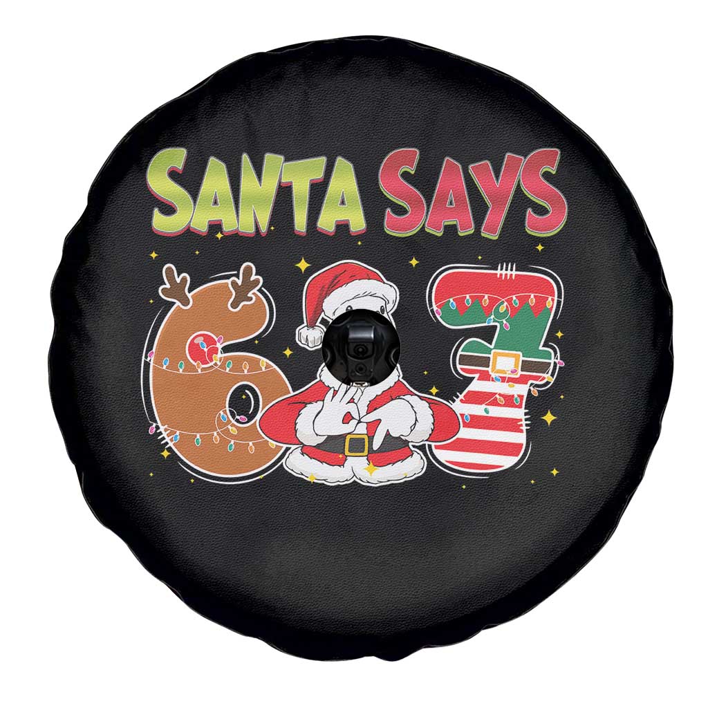 Funny Sant Goose Says Six Seven Spare Tire Cover Christmas Gift For Gen Z TS12 Print Your Wear