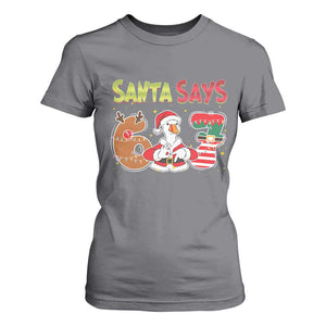 Funny Sant Goose Says Six Seven T Shirt For Women Christmas Gift For Gen Z TS12 Charcoal Print Your Wear