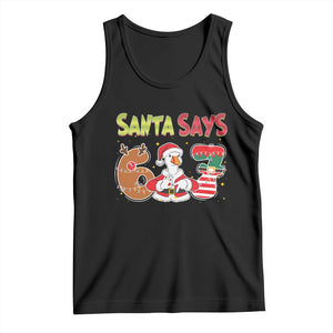 Funny Sant Goose Says Six Seven Tank Top Christmas Gift For Gen Z TS12 Black Print Your Wear