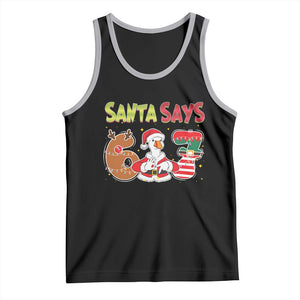 Funny Sant Goose Says Six Seven Tank Top Christmas Gift For Gen Z TS12 Black Athletic Heather Print Your Wear
