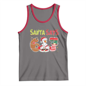 Funny Sant Goose Says Six Seven Tank Top Christmas Gift For Gen Z TS12 Deep Heather Red Print Your Wear