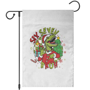 Funny Christmas Dinosaur Lover Gift Garden Flag Trending Six Seven Bruh TS12 White Print Your Wear