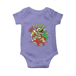 Funny Christmas Dinosaur Lover Gift Baby Onesie Trending Six Seven Bruh TS12 Violet Print Your Wear