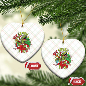 Funny Christmas Dinosaur Lover Gift Ceramic Ornament Trending Six Seven Bruh TS12 Print Your Wear