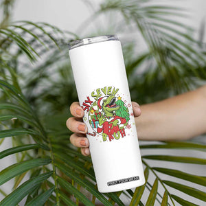 Funny Christmas Dinosaur Lover Gift Skinny Tumbler Trending Six Seven Bruh TS12 Print Your Wear