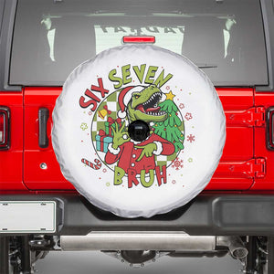 Funny Christmas Dinosaur Lover Gift Spare Tire Cover Trending Six Seven Bruh TS12 White Print Your Wear