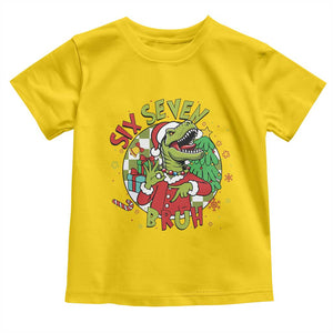 Funny Christmas Dinosaur Lover Gift Toddler T Shirt Trending Six Seven Bruh TS12 Daisy Print Your Wear