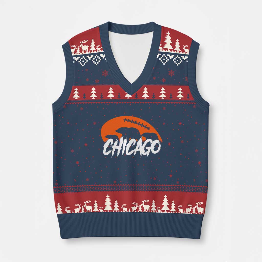 CFB Lover V-Neck Knit Sweater Vest Gift For Football Fan TS12 Navy Red Print Your Wear