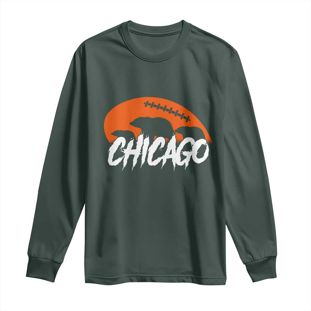 Chicago Football Lover Long Sleeve Shirt Gift For Da Bears Pride TS12 Dark Forest Green Print Your Wear