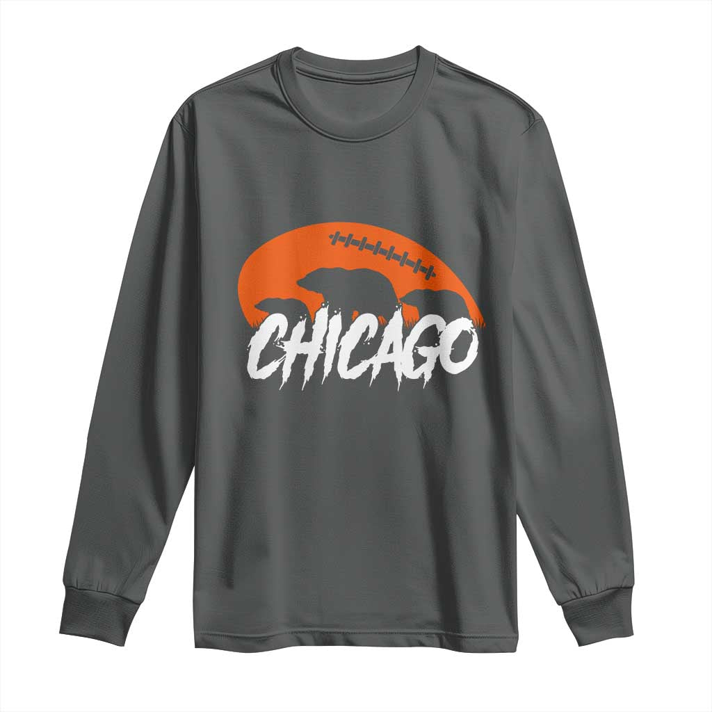 Chicago Football Lover Long Sleeve Shirt Gift For Da Bears Pride TS12 Dark Heather Print Your Wear