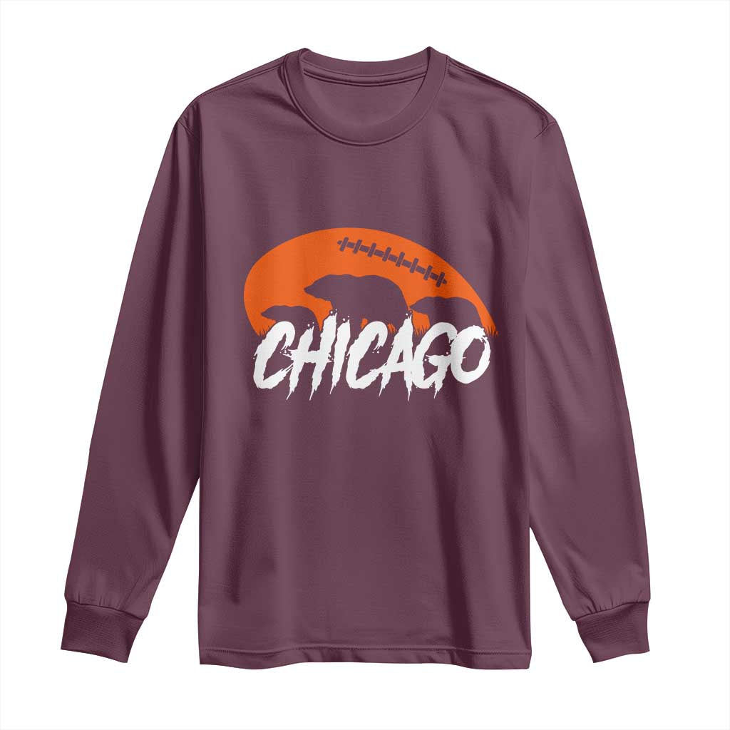 Chicago Football Lover Long Sleeve Shirt Gift For Da Bears Pride TS12 Maroon Print Your Wear