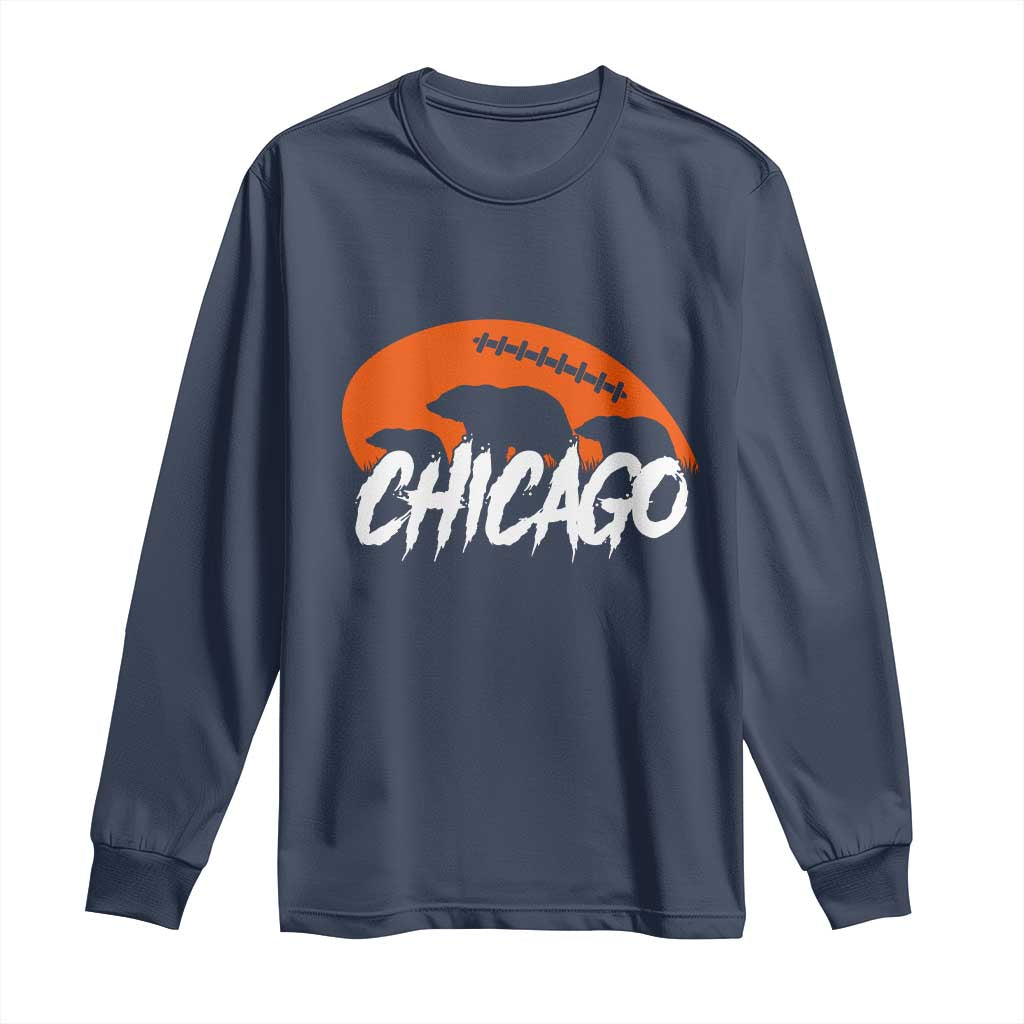 Chicago Football Lover Long Sleeve Shirt Gift For Da Bears Pride TS12 Navy Print Your Wear