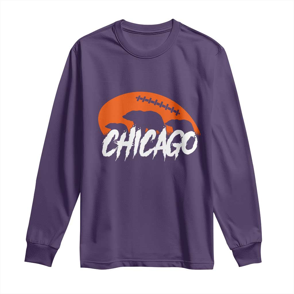 Chicago Football Lover Long Sleeve Shirt Gift For Da Bears Pride TS12 Purple Print Your Wear
