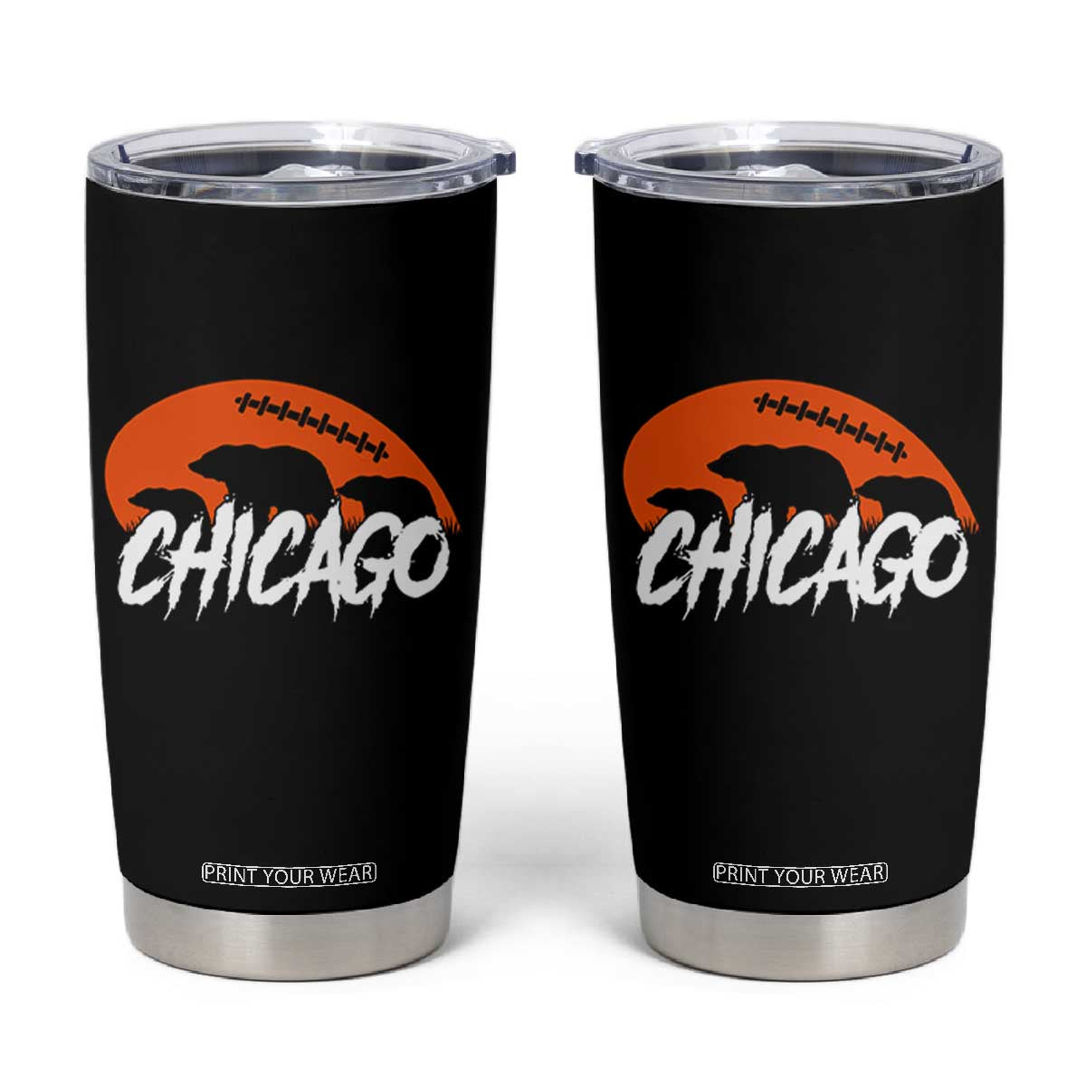Chicago Football Lover Tumbler Cup Gift For Da Bears Pride TS12 Black Print Your Wear
