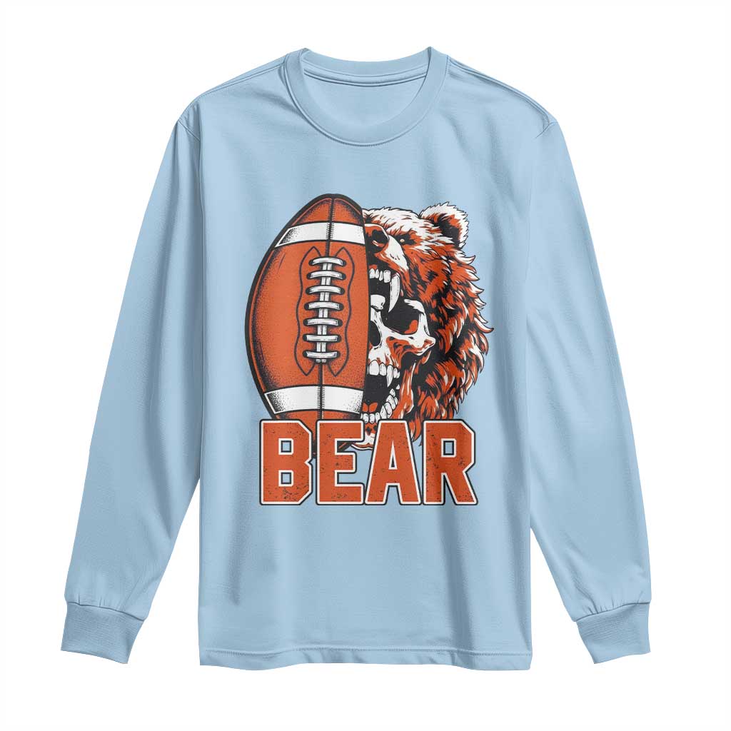 Chicago Football Kings Long Sleeve Shirt Bear Skull Gothic Fan Gift TS12 Light Blue Print Your Wear