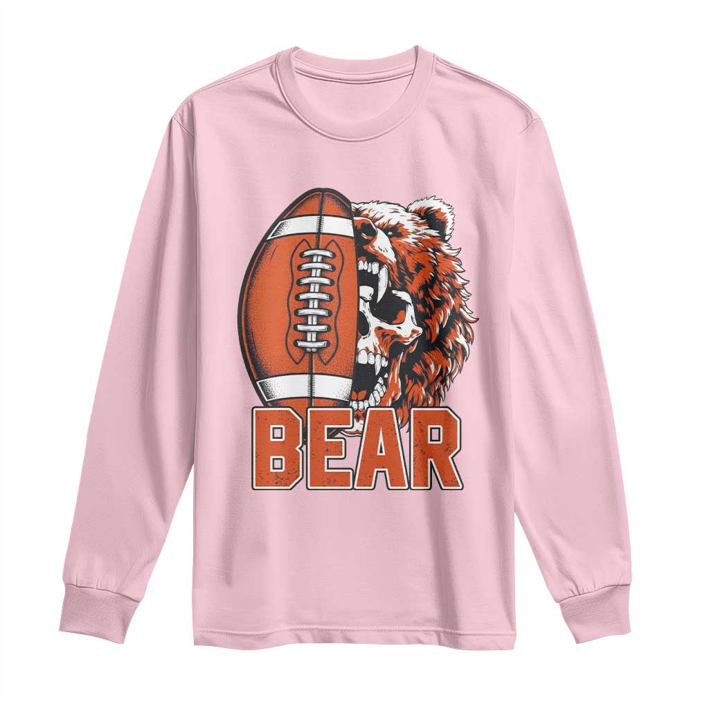 Chicago Football Kings Long Sleeve Shirt Bear Skull Gothic Fan Gift TS12 Light Pink Print Your Wear