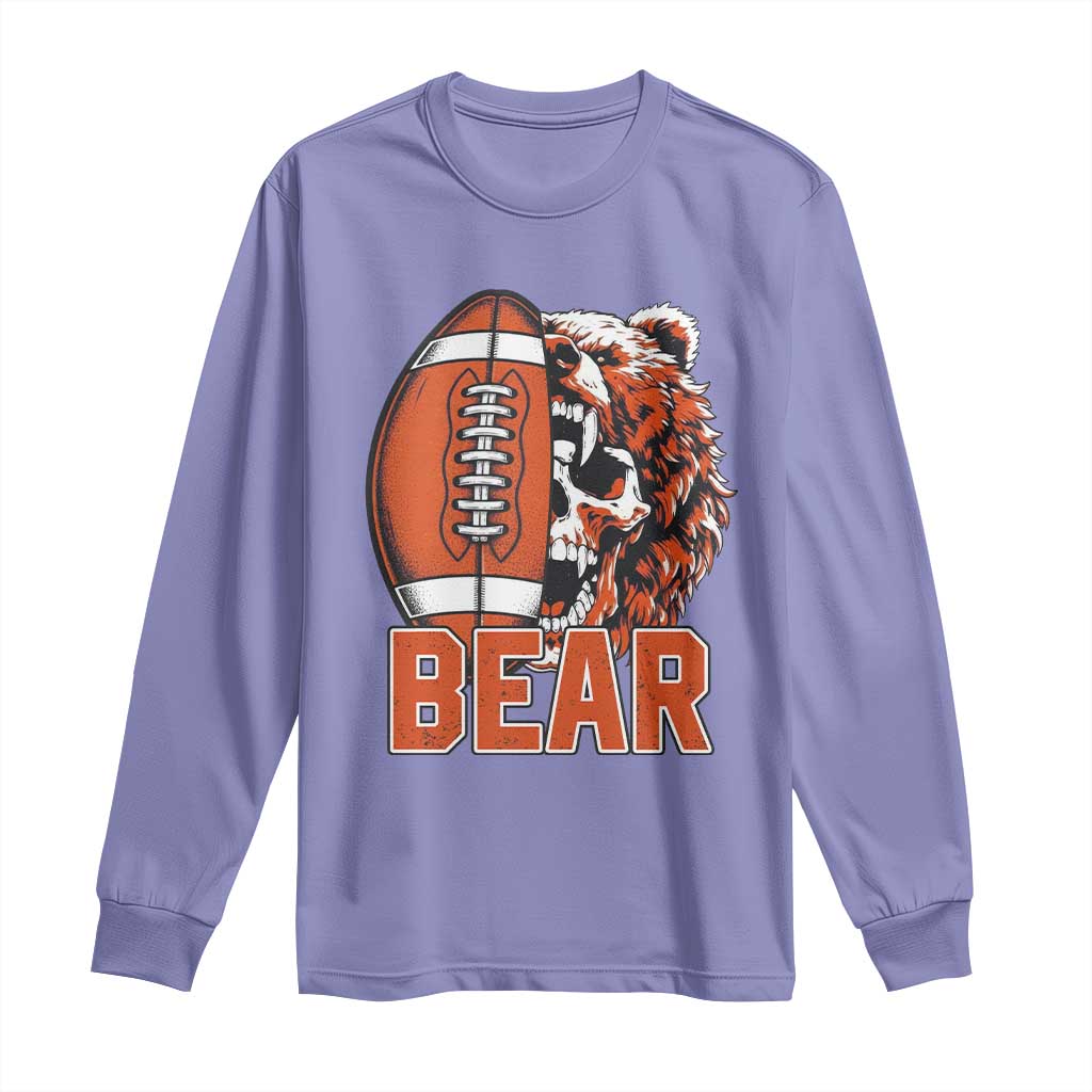 Chicago Football Kings Long Sleeve Shirt Bear Skull Gothic Fan Gift TS12 Violet Print Your Wear
