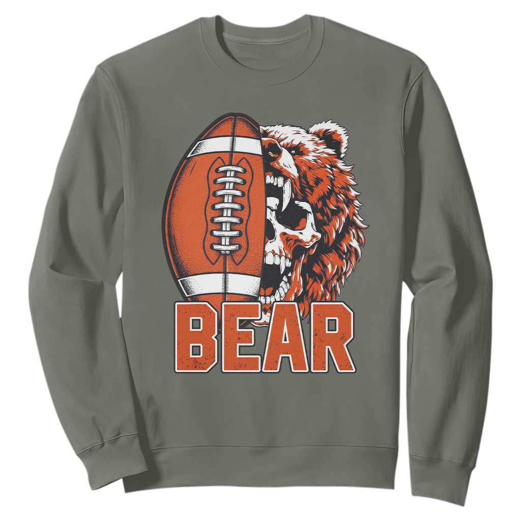 Chicago Football Kings Sweatshirt Bear Skull Gothic Fan Gift TS12 Military Green Print Your Wear