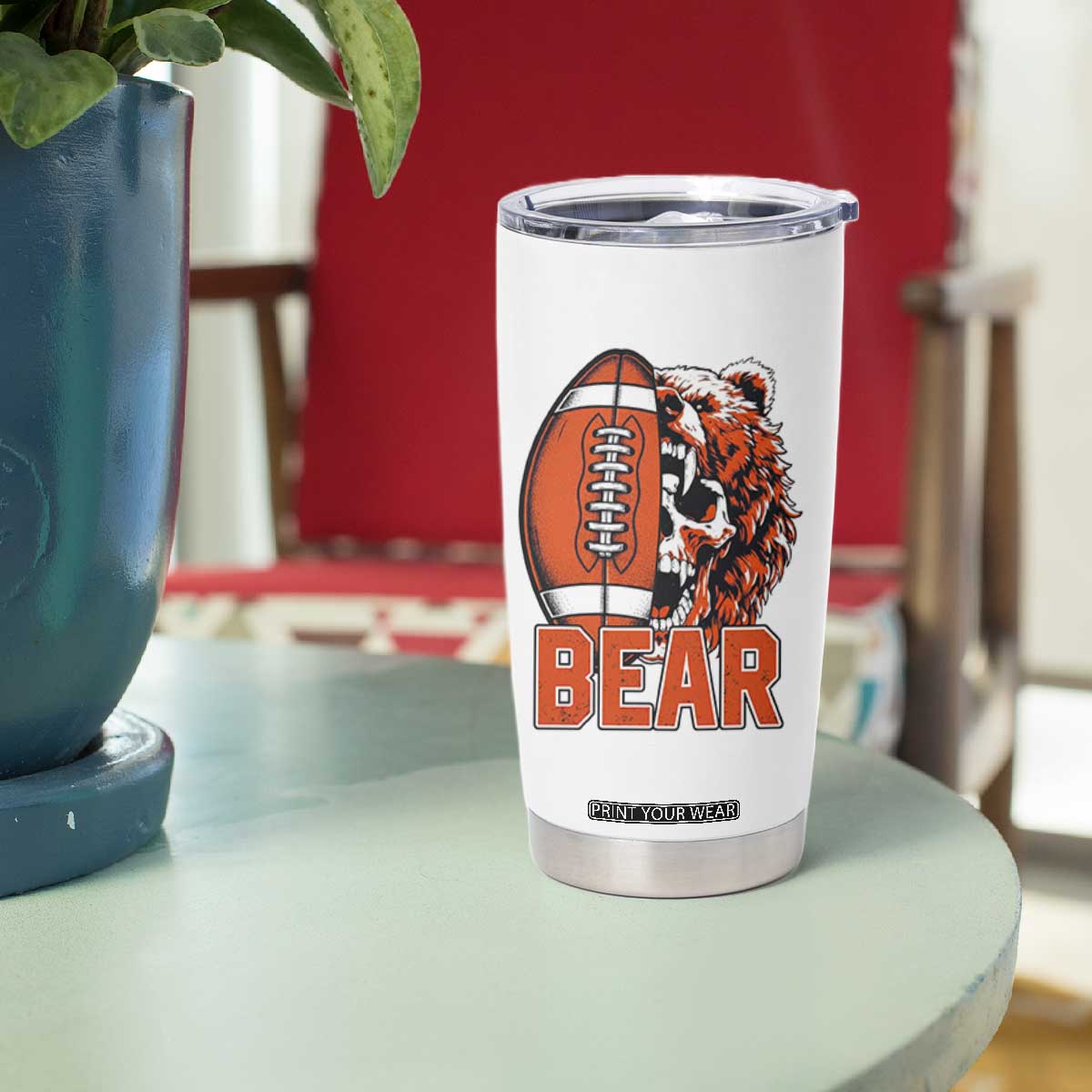 Chicago Football Kings Tumbler Cup Bear Skull Gothic Fan Gift TS12 Print Your Wear
