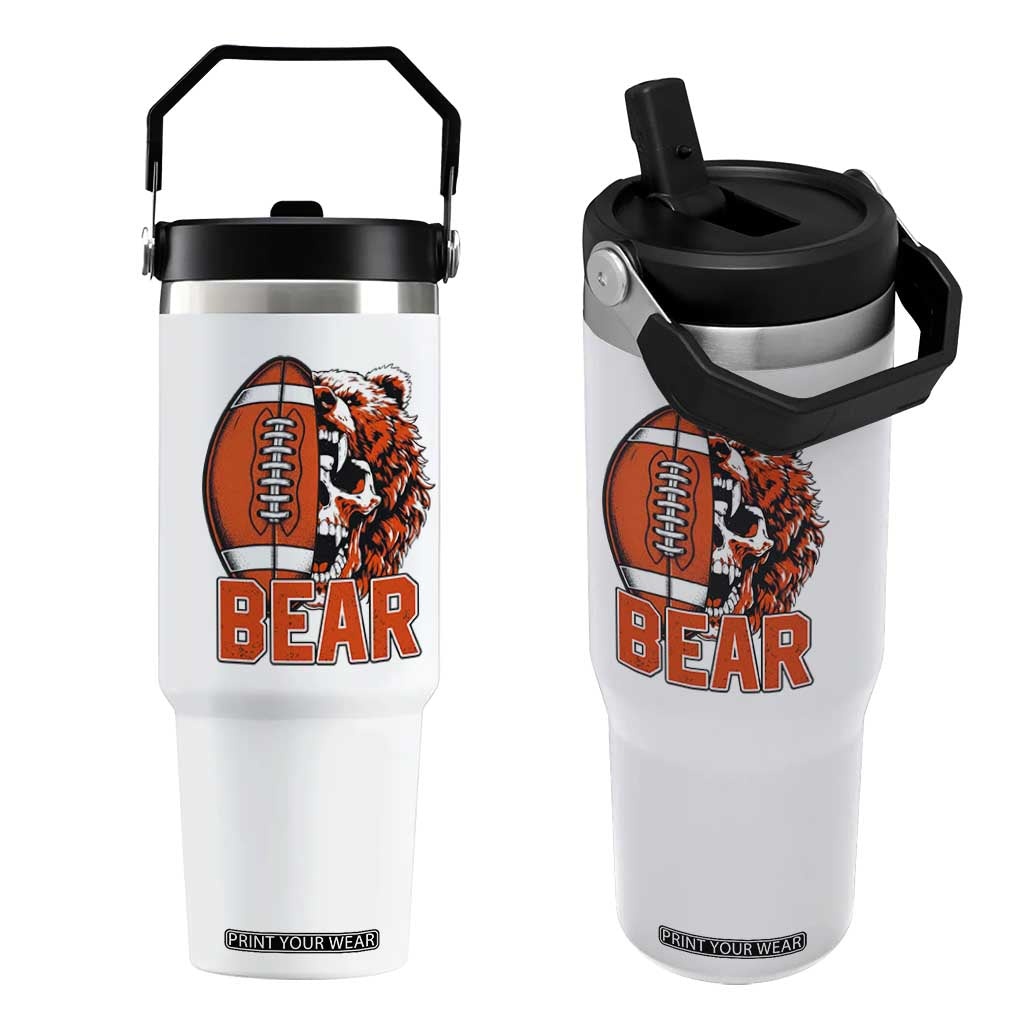 CFB Kings Flip Straw Tumbler Bear Skull Gothic Fan Gift TS12 One Size: 30 oz White Print Your Wear