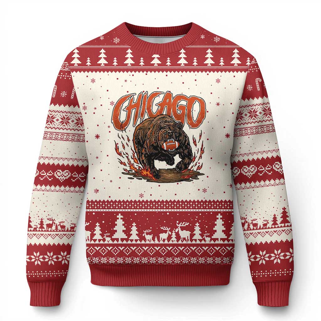 Funny CFBF Ugly Christmas Sweater Gift For Sports Lovers TS12 Beige Red Print Your Wear