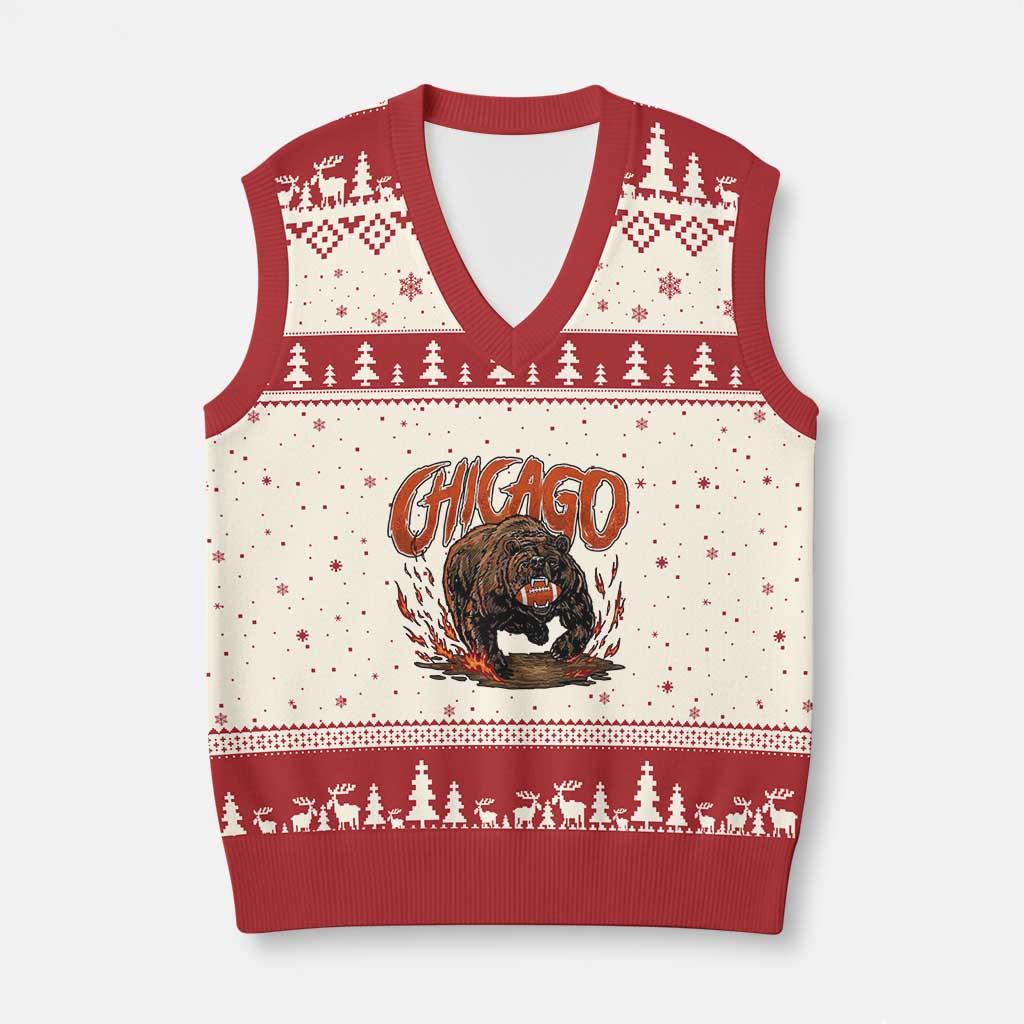 Funny CFBF V-Neck Knit Sweater Vest Gift For Sports Lovers TS12 Beige Red Print Your Wear