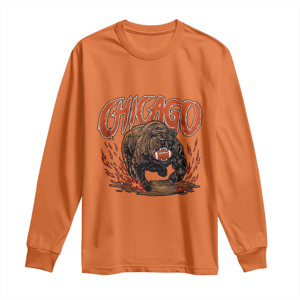 Chicago Football Fan Long Sleeve Shirt Gift For Sports Lovers TS12 Orange Print Your Wear