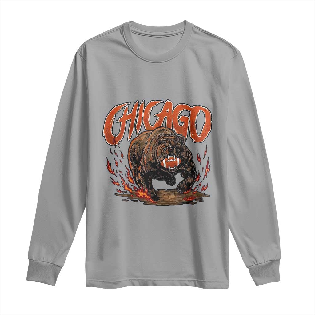 Chicago Football Fan Long Sleeve Shirt Gift For Sports Lovers TS12 Sport Gray Print Your Wear