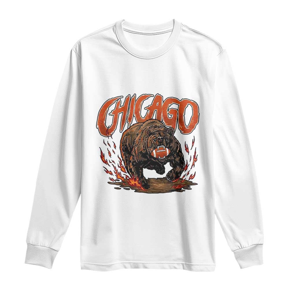 Chicago Football Fan Long Sleeve Shirt Gift For Sports Lovers TS12 White Print Your Wear