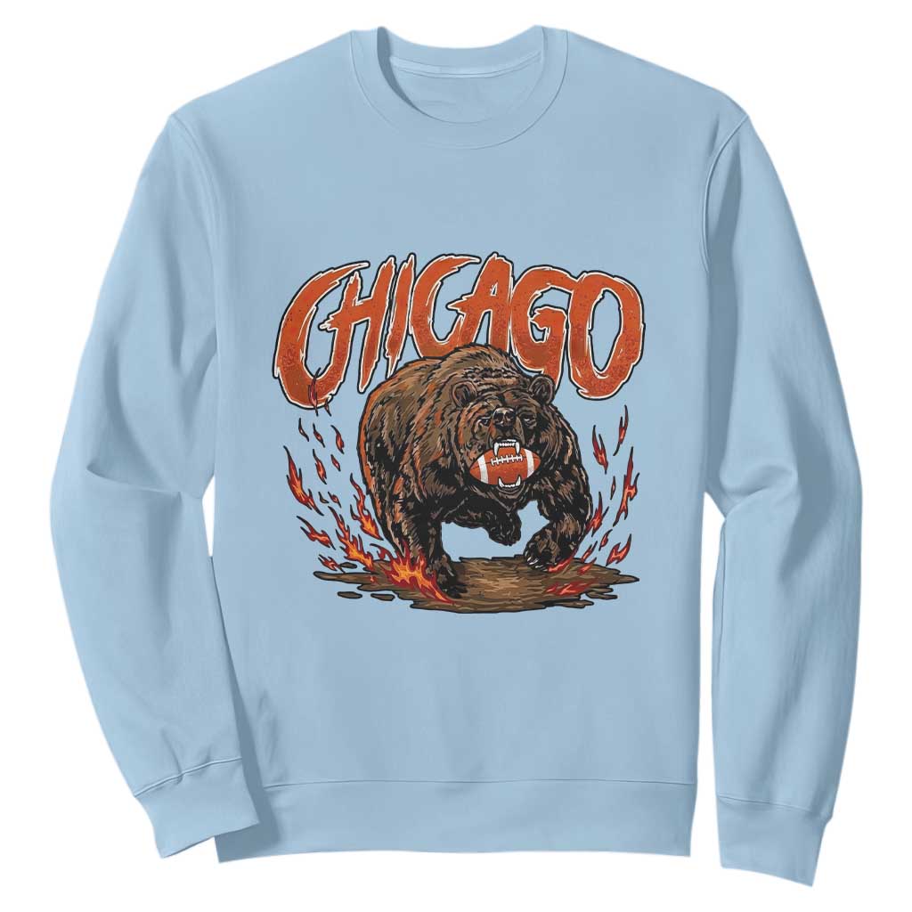 Chicago Football Fan Sweatshirt Gift For Sports Lovers TS12 Light Blue Print Your Wear