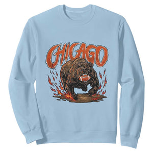 Chicago Football Fan Sweatshirt Gift For Sports Lovers TS12 Light Blue Print Your Wear