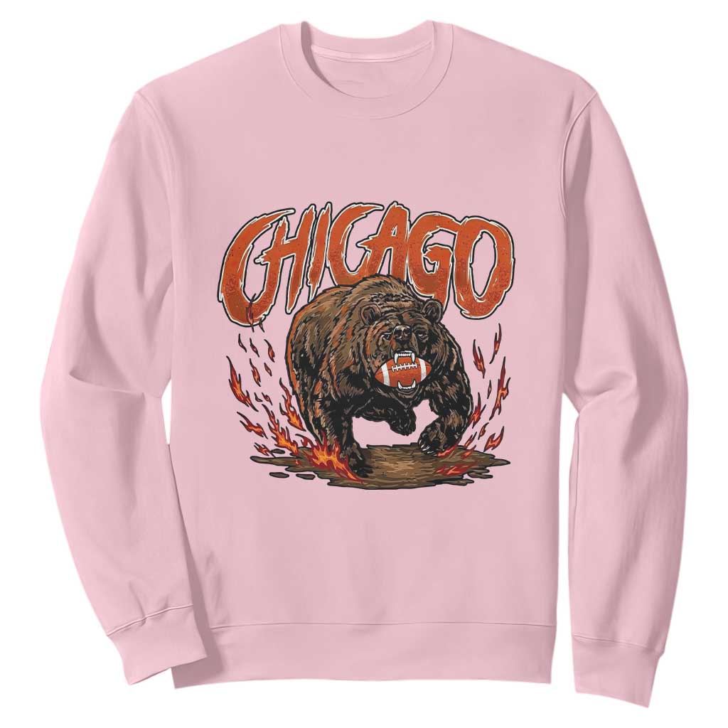 Chicago Football Fan Sweatshirt Gift For Sports Lovers TS12 Light Pink Print Your Wear