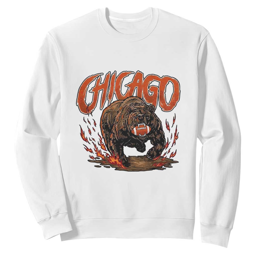 Chicago Football Fan Sweatshirt Gift For Sports Lovers TS12 White Print Your Wear